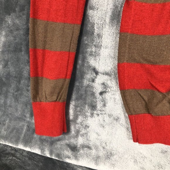 Forever Sweater Women’s Red Brown Striped Size Small Petite - Picture 6 of 15
